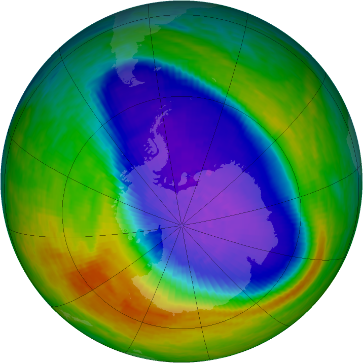 Antarctic ozone map for 17 October 1994